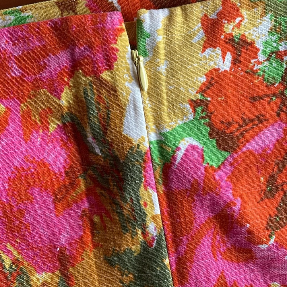 Talbots Floral Skirt Pink Orange Yellow Abstract Flowers Plus Size 16W. EUC - Picture 6 of 12